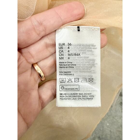 Giambattista Valli X H&M Floral Lace Strapless Sweetheart Mini Dress Women's 4 - Picture 6 of 7